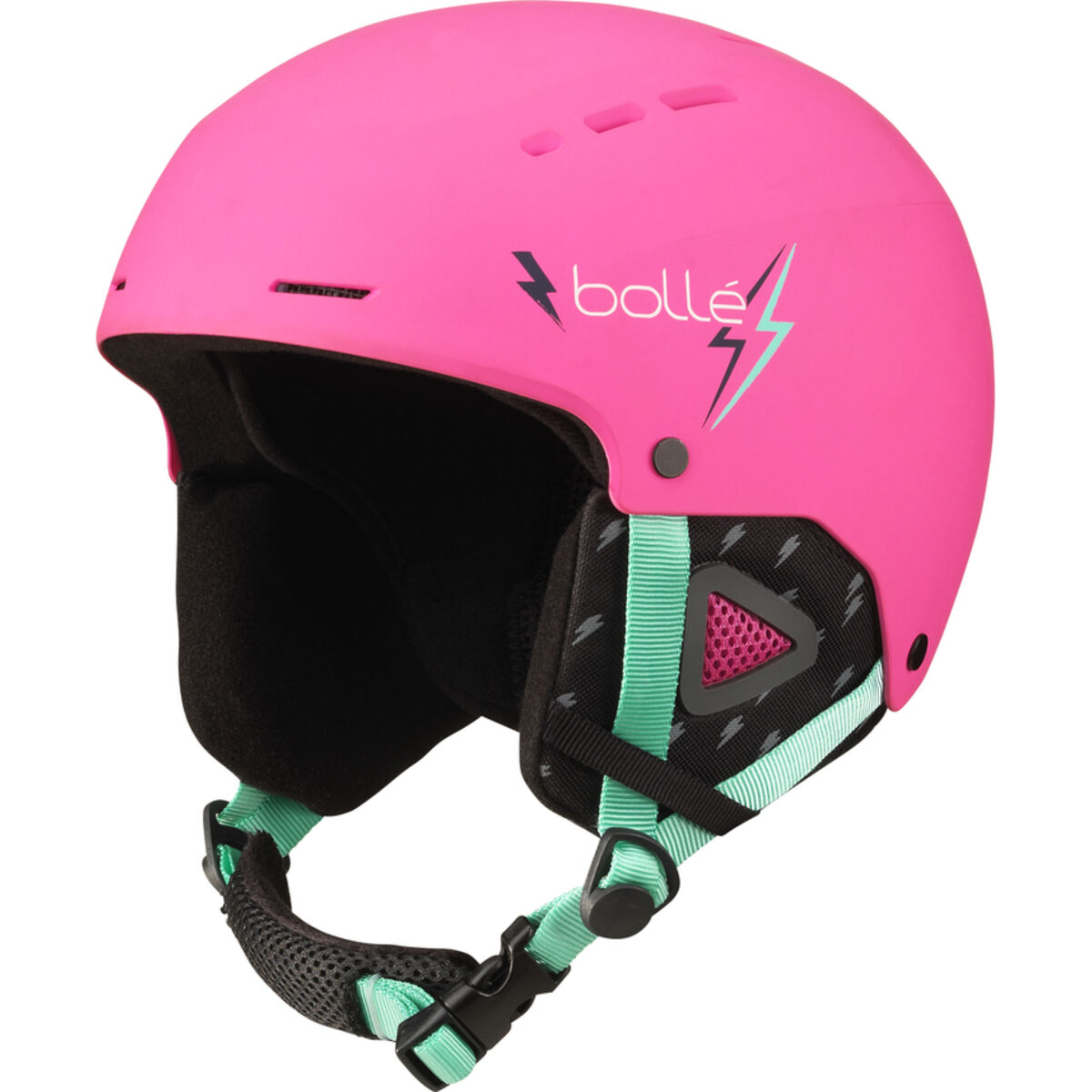 New Bolle B-Style Snow Ski Helmet Matte Black & Pink 30805 