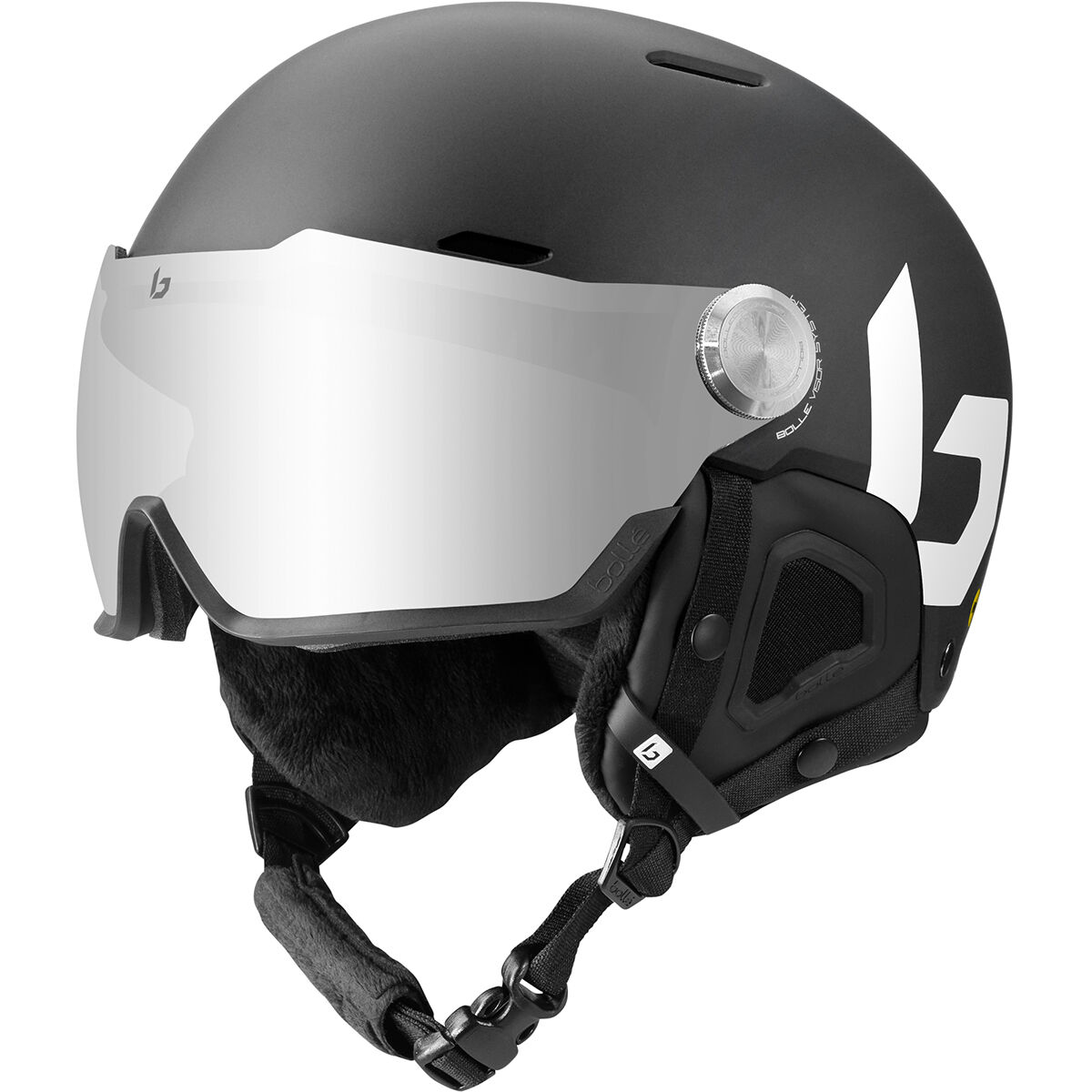 Shiny Black Robots NEW Ski Snow Bolle B-Kid Helmet 49-53cm Ice Skate 