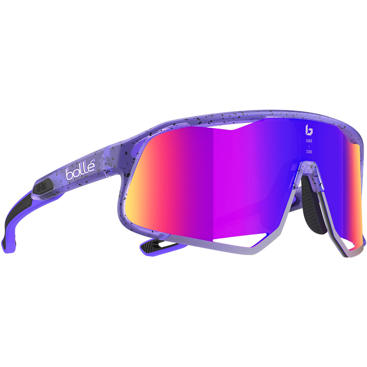 Colorful Speckled Reflective Unisex Cyclist Sunglasses Amazon.com: S3™ Gloss Black Purple Mirror Photochromic Lens  main image 3