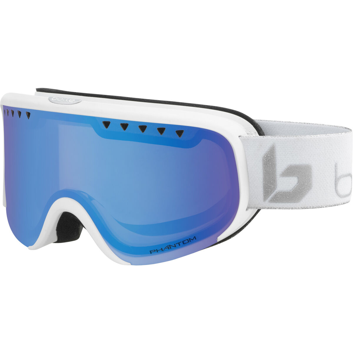 New Bolle Scarlett ski snow goggles matte white & vermillion blue lens size S-M 