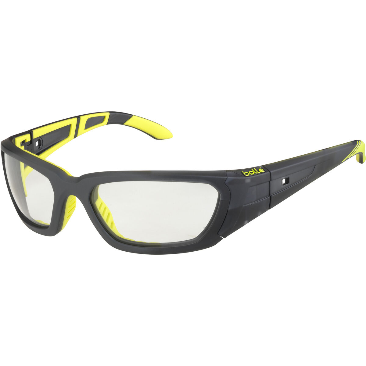 sports safety glasses goggles with yellow lens Bolle Tracker strap and arms 