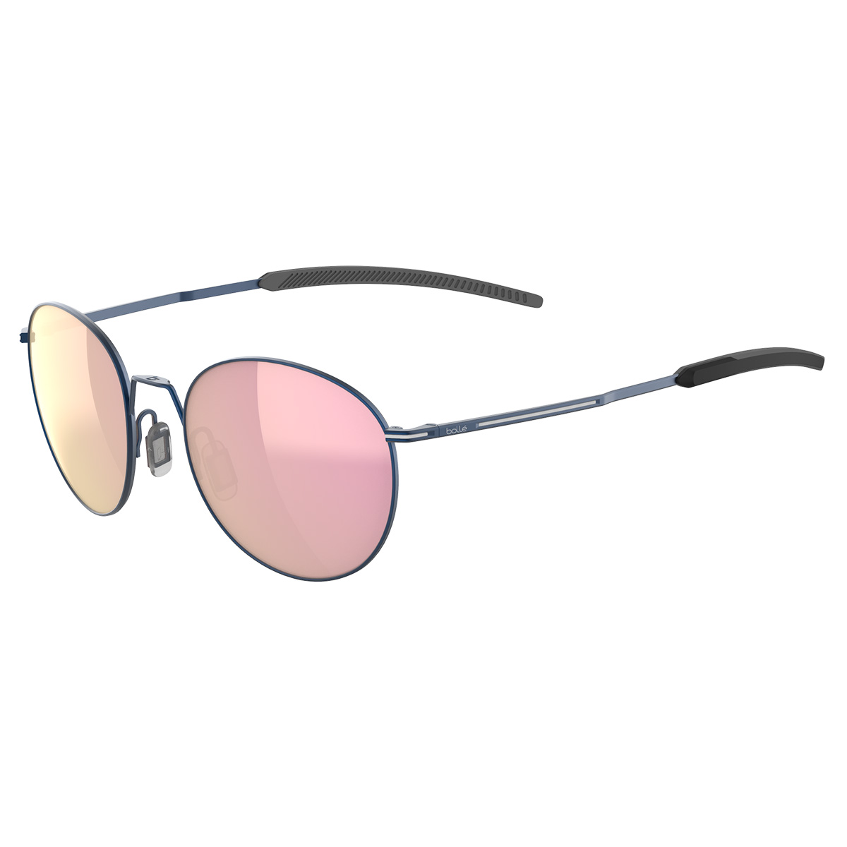 Bolle’ Sunglasses — Silver Frame with Pink Accents Bolle Merit Round Sunglasses | Fashion Eyewear US main image 4